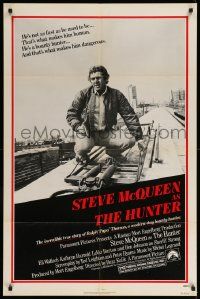 9y419 HUNTER 1sh '80 great image of bounty hunter Steve McQueen!
