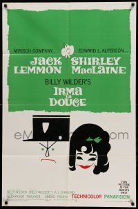 9y439 IRMA LA DOUCE style B 1sh '63 Billy Wilder, great art of Shirley MacLaine & Jack Lemmon!