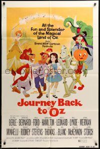 9y461 JOURNEY BACK TO OZ 1sh '74 animated cartoon, Milton Berle, Ethel Merman and Liza Minnelli!