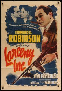 9y480 LARCENY INC. 1sh '42 Edward G. Robinson will steal the gold right out of your teeth!
