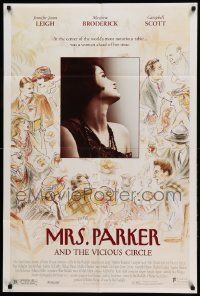 9y586 MRS. PARKER & THE VICIOUS CIRCLE 1sh '94 Jennifer Jason Leigh, Matthew Broderick, Selby art!