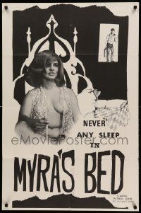 9y599 MYRA'S BED 25x38 1sh '67 Patricia Moore in the title role, never sleep in her bed!