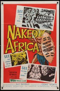 9y600 NAKED AFRICA 1sh '57 AIP shockumentary, primitive passions unleashed!