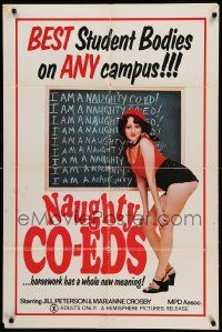 9y607 NAUGHTY COEDS 1sh '75 Ernst Hofbauer, image of sexy girl near chalkboard!