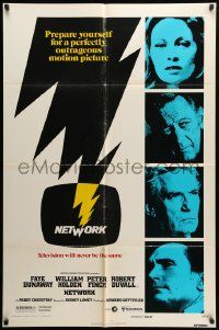 9y610 NETWORK advance 1sh '76 written by Paddy Cheyefsky, William Holden, Sidney Lumet classic!