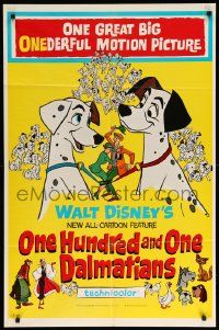 9y635 ONE HUNDRED & ONE DALMATIANS 1sh '61 most classic Walt Disney canine family cartoon!