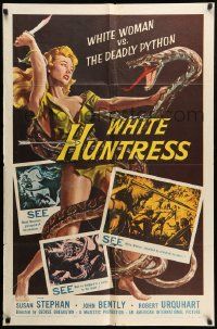 9y644 OUTLAW SAFARI 1sh R57 great artwork of super sexy White Huntress vs deadly python!