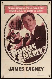 9y679 PUBLIC ENEMY 1sh R54 William Wellman directed classic, James Cagney & Jean Harlow!