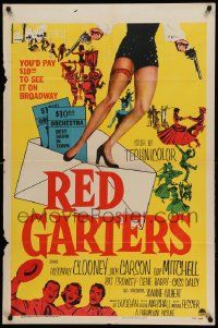 9y700 RED GARTERS 1sh '54 Rosemary Clooney, Jack Carson, western musical, sexy legs!