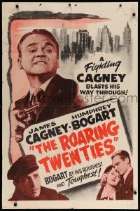 9y718 ROARING TWENTIES 1sh R56 Raoul Walsh directed, James Cagney & Humphrey Bogart!