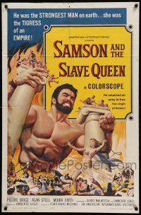 9y727 SAMSON & THE SLAVE QUEEN 1sh '64 Umberto Lenzi's Zorro contro Maciste, art of Ciani!