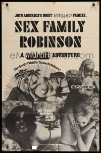 9y758 SEX FAMILY ROBINSON 25x38 1sh '68 sexploitaiton parody, join America's most intimate family!