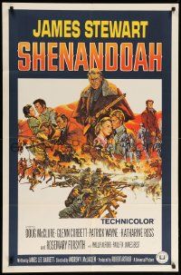9y770 SHENANDOAH 1sh '65 James Stewart, Civil War, great Frank McCarthy artwork!