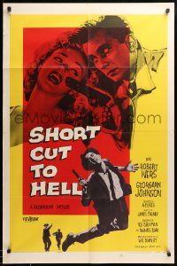 9y775 SHORT CUT TO HELL 1sh '57 directed by James Cagney, from Graham Greene's novel!