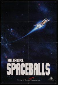 9y803 SPACEBALLS teaser 1sh '87 Mel Brooks sci-fi Star Wars spoof, Bill Pullman, Moranis