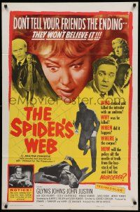 9y805 SPIDER'S WEB 1sh '61 Glynis Johns, written by Agatha Christie, cool image!