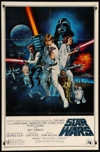 9y815 STAR WARS style C int'l 1sh '77 George Lucas sci-fi epic, art by Tom William Chantrell!