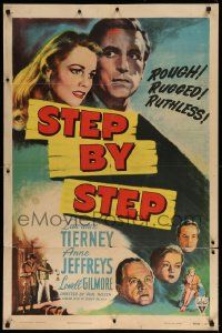 9y820 STEP BY STEP style A 1sh '46 Lawrence Tierney Anne Jeffreys, film noir!