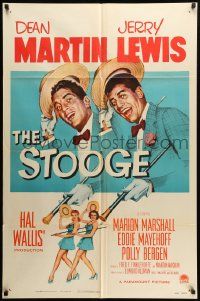 9y827 STOOGE 1sh '52 artwork of singing vaudeville team Dean Martin & Jerry Lewis!