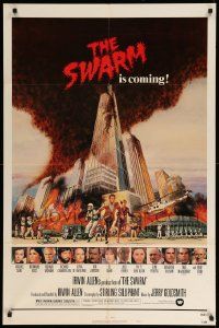 9y852 SWARM style B 1sh '78 directed by Irwin Allen, all-star cast, killer bee attack is coming!