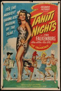 9y863 TAHITI NIGHTS 1sh '44 sexy full-length tropical Jinx Falkenburg in sarong!