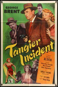 9y869 TANGIER INCIDENT 1sh '53 George Brent, Mari Aldon & Dorothy Patrick in Africa, film noir!