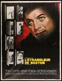 9z762 BOSTON STRANGLER French 1p '68 best different art of Tony Curtis & victims by Boris Grinsson!