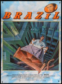 9z764 BRAZIL French 1p '85 Terry Gilliam cult classic, cool sci-fi fantasy art by Lagarrigue!