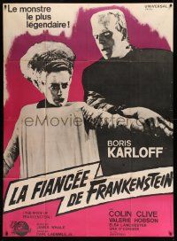9z765 BRIDE OF FRANKENSTEIN French 1p R64 Boris Karloff as the monster with Elsa Lanchester!