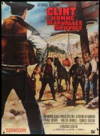 9z778 CLINT THE STRANGER French 1p '67 Jean Mascii spaghetti western art cowboys by noose!
