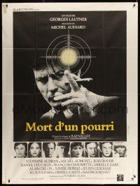 9z786 DEATH OF A CORRUPT MAN French 1p '77 c/u of smoking Alain Delon as sniper's target!