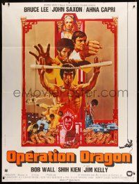 9z800 ENTER THE DRAGON French 1p '74 Bruce Lee kung fu classic, the movie that made him a legend!