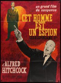 9z812 FOREIGN CORRESPONDENT French 1p R60s Alfred Hitchcock, Joel McCrea, different Mascii art!