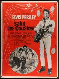 9z858 KISSIN' COUSINS French 1p '70 different images of Elvis Presley with guitar & girls, Guys art