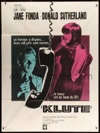 9z859 KLUTE French 1p '71 Donald Sutherland helps intended murder victim & call girl Jane Fonda!