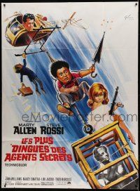 9z868 LAST OF THE SECRET AGENTS French 1p '66 different Grinsson art of Allen & Rossi + Sinatra!