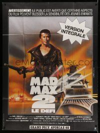 9z887 MAD MAX 2: THE ROAD WARRIOR French 1p R83 different Landi art of Mel Gibson as Mad Max!