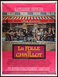 9z888 MADWOMAN OF CHAILLOT French 1p '70 art of Katharine Hepburn & others sitting outside cafe!