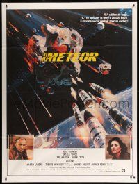 9z902 METEOR French 1p '79 Sean Connery, Natalie Wood, cool different sci-fi Michael Whipple art!