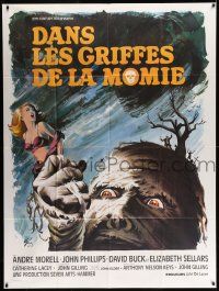9z909 MUMMY'S SHROUD French 1p '67 Hammer horror, best different monster art by Boris Grinsson!