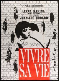 9z911 MY LIFE TO LIVE second printing French 1p '62 Jean-Luc Godard's Vivre sa Vie, Anna Karina!