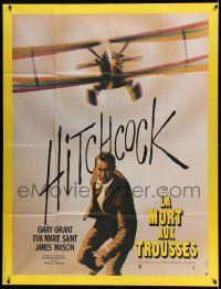 9z918 NORTH BY NORTHWEST French 1p R74 Hitchcock, classic image of Cary Grant & cropduster!