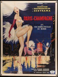 9z927 PARIS-CHAMPAGNE French 1p '62 Sinclare art of sexy near-naked Moulin Rouge dancers!