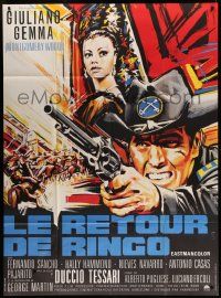 9z946 RETURN OF RINGO French 1p '67 great spaghetti western art of Giuliano Gemma by Roje!