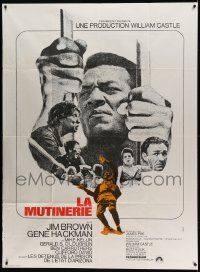 9z949 RIOT French 1p '69 Jim Brown & Gene Hackman escape from jail, ugliest prison riot in history!