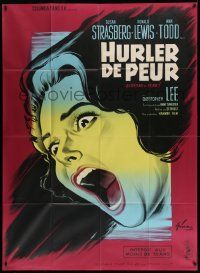 9z955 SCREAM OF FEAR French 1p '61 Hammer, Boris Grinsson art of terrified Susan Strasberg!