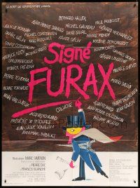 9z961 SIGNE FURAX French 1p '81 Jouineau Bourduge cartoon art of masked man holding Eiffle Tower!