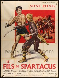 9z962 SLAVE French 1p '63 Il Figlio di Spartacus, art of Steve Reeves as the son of Spartacus!