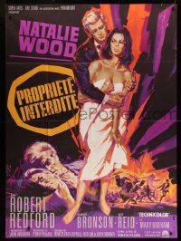 9z976 THIS PROPERTY IS CONDEMNED French 1p '66 different Landi art of sexy Natalie Wood & Redford!