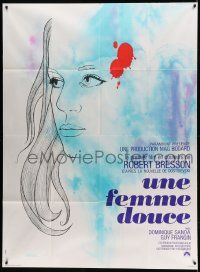 9z989 UNE FEMME DOUCE French 1p '69 Robert Bresson's Une femme douce, wonderful art by Chica!